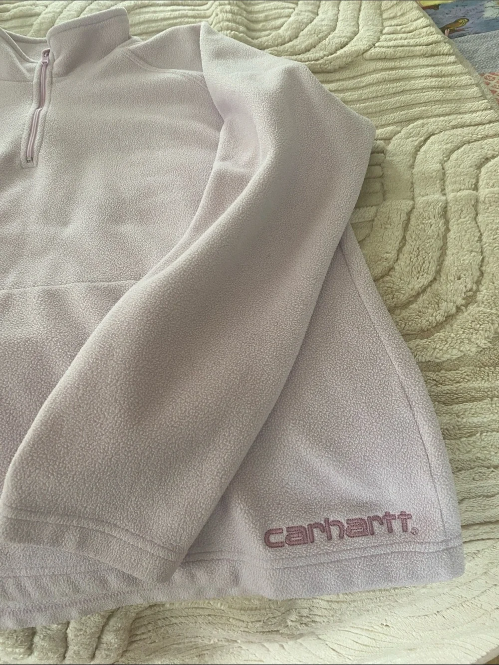 Carhartt Women's Light Pink Half-Zip Fleece Pullover